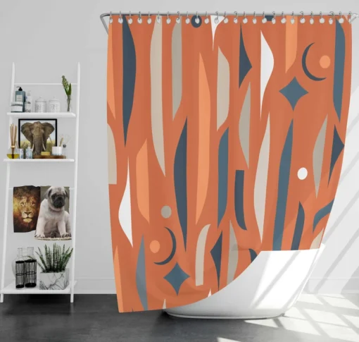 Modern Abstract Collage Pattern Shower Curtain