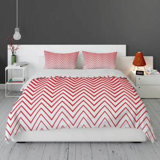 Modern Abstract Red & White Bedding Set 1