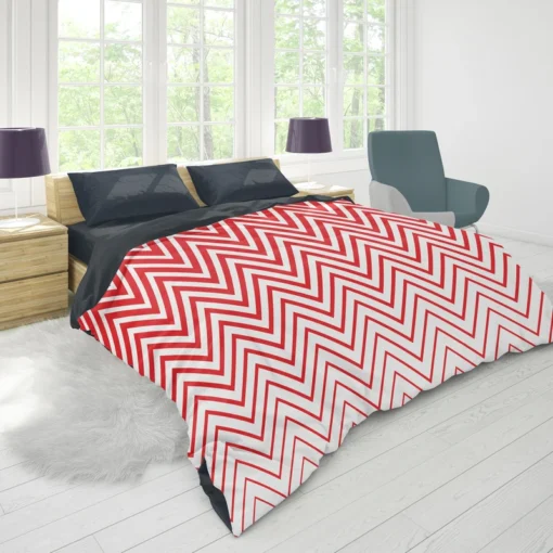 Modern Abstract Red & White Duvet Cover 1