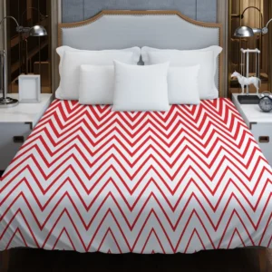 Modern Abstract Red & White Duvet Cover