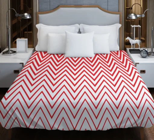 Modern Abstract Red & White Duvet Cover