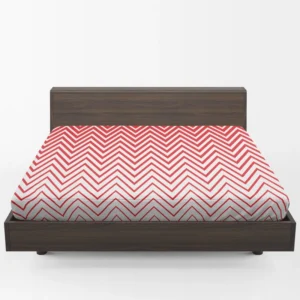 Modern Abstract Red & White Fitted Sheet 1