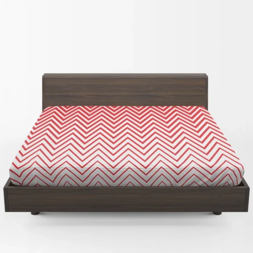 Modern Abstract Red & White Fitted Sheet 1