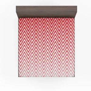 Modern Abstract Red & White Fitted Sheet