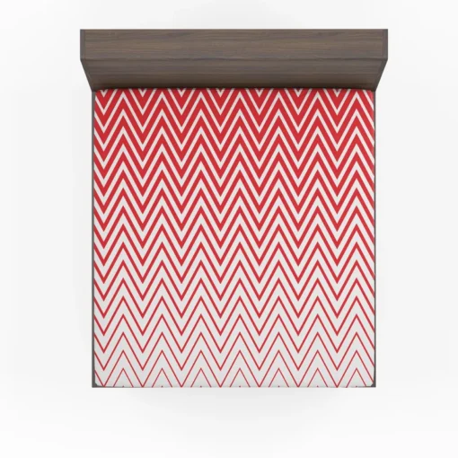 Modern Abstract Red & White Fitted Sheet