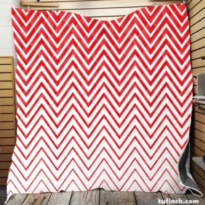 Modern Abstract Red & White Quilt Blanket