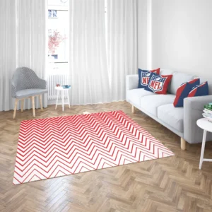 Modern Abstract Red & White Rug 2