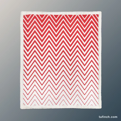 Modern Abstract Red & White Sherpa Fleece Blanket 1