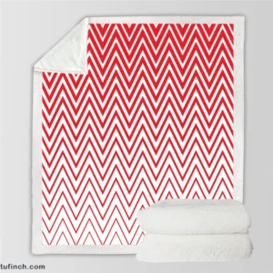 Modern Abstract Red & White Sherpa Fleece Blanket