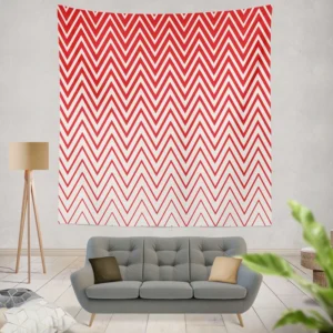 Modern Abstract Red & White Wall Tapestry