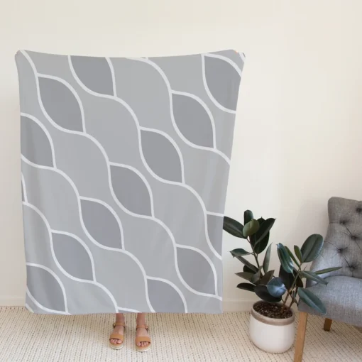 Modern Curve Minimalist Fleece Blanket