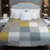 Modern Grey Yellow White Blue Patchwork Duvet Cover