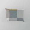 Modern Grey Yellow White Blue Patchwork Pillow Case