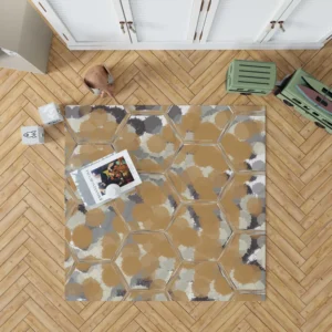 Modern Hexagon Mirror Design Rug