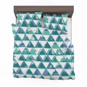 Modern Pastel Blue Triangle Bedding Set 2