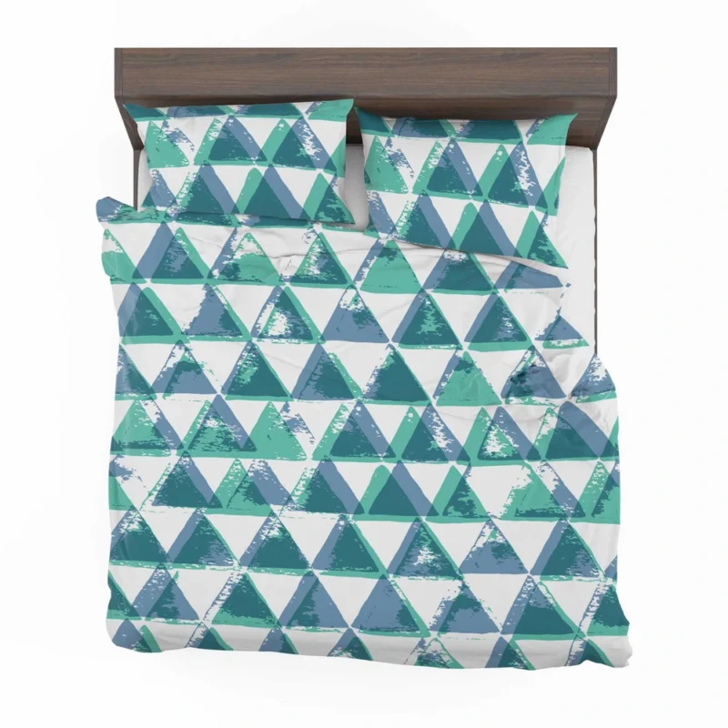 Modern Pastel Blue Triangle Bedding Set 2