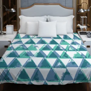 Modern Pastel Blue Triangle Duvet Cover