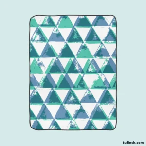 Modern Pastel Blue Triangle Fleece Blanket 1