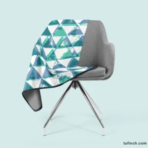 Modern Pastel Blue Triangle Fleece Blanket 2