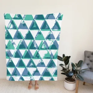 Modern Pastel Blue Triangle Fleece Blanket