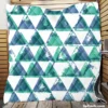 Modern Pastel Blue Triangle Quilt Blanket