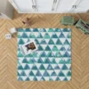 Modern Pastel Blue Triangle Rug