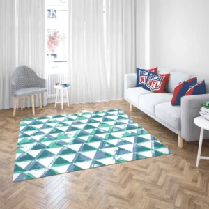 Modern Pastel Blue Triangle Rug 2