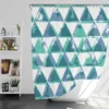 Modern Pastel Blue Triangle Shower Curtain