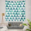 Modern Pastel Blue Triangle Wall Tapestry