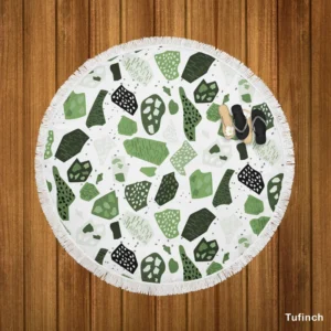 Modern Terrazzo Pattern Round Beach Towel