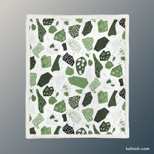 Modern Terrazzo Pattern Sherpa Fleece Blanket 1