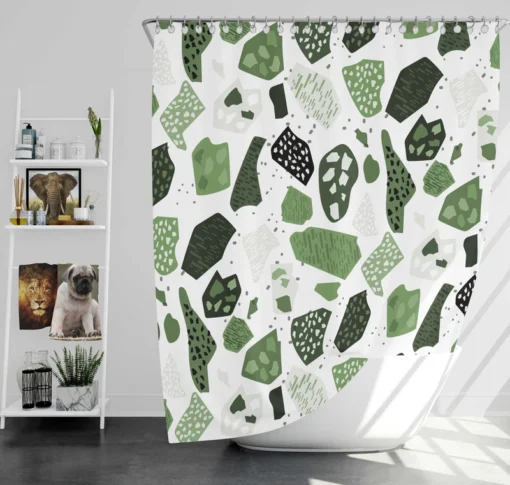 Modern Terrazzo Pattern Shower Curtain