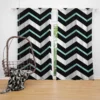 Modern White And Black Blue Chevron Curtain