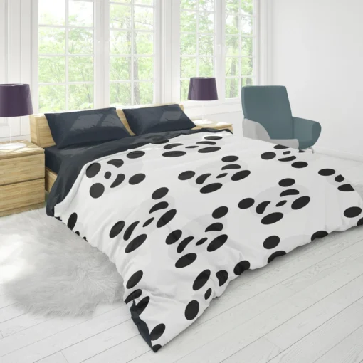 Monochrome Pandas Pattern Duvet Cover 1