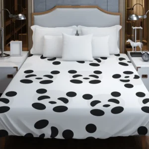 Monochrome Pandas Pattern Duvet Cover