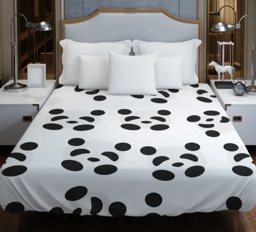 Monochrome Pandas Pattern Duvet Cover