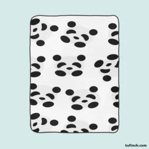 Monochrome Pandas Pattern Fleece Blanket 1