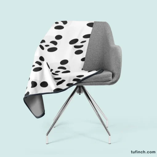 Monochrome Pandas Pattern Fleece Blanket 2