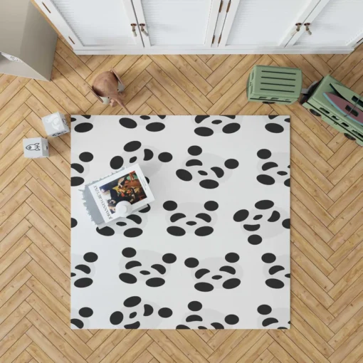 Monochrome Pandas Pattern Rug