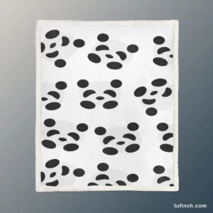 Monochrome Pandas Pattern Sherpa Fleece Blanket 1