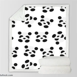 Monochrome Pandas Pattern Sherpa Fleece Blanket