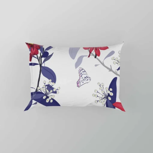 Monotone Red Floral Pillow Case