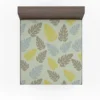 Monstera Blue Yellow Brown Leaves Fitted Sheet