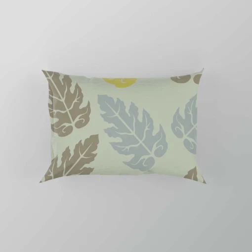 Monstera Blue Yellow Brown Leaves Pillow Case