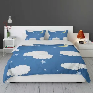 Moonlit Clouds With Stars Bedding Set 1