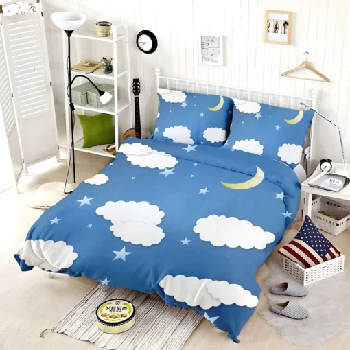 Moonlit Clouds With Stars Bedding Set