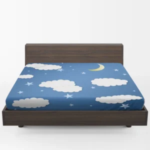 Moonlit Clouds With Stars Fitted Sheet 1