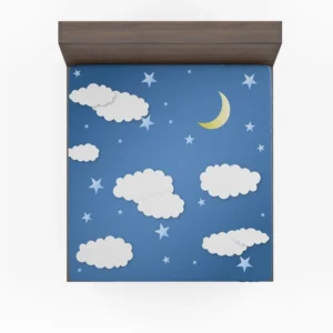 Moonlit Clouds With Stars Fitted Sheet