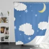 Moonlit Clouds With Stars Shower Curtain