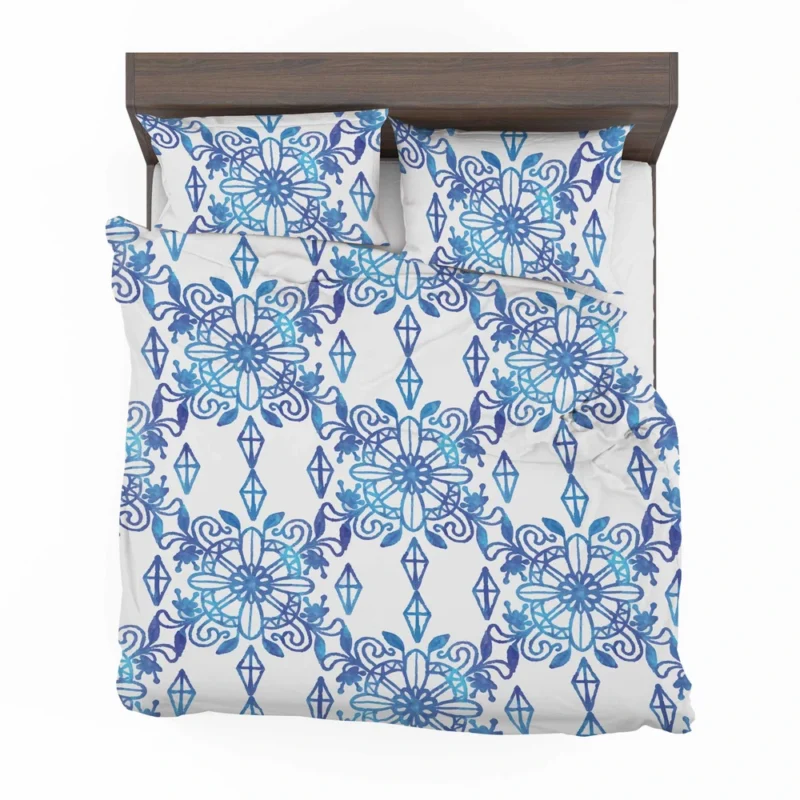 Moroccan Blue White Ornament Bedding Set 2